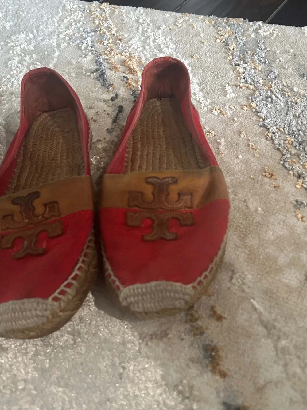 Tory Burch Canvas Espadrille Pair in Navy, Red and Tan